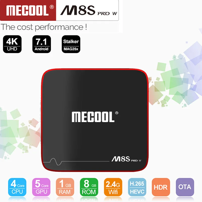 Новый MECOOL M8S PRO W Smart ТВ коробка Android 7 1 Amlogic S905W Box GB 8 2 4G Wi-Fi комплект bluetooth Top W/ИК пульт