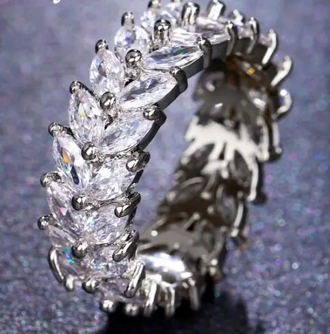 silver Emmaya, новинка, модные кольца для помолвки с кристаллами, 5 цветов,, кольца для женщин, AAA, белый циркон, кубический, элегантные женские свадебные украшения - Цвет основного камня: silver