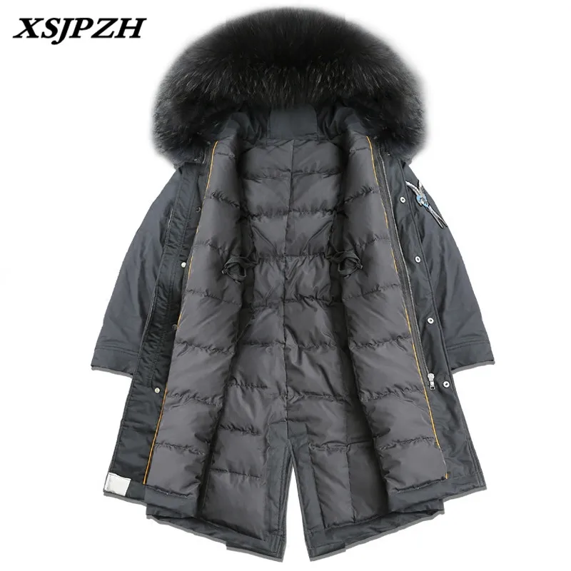 Xsjpzh 2018 Новинка зимы Для женщин вниз пальто куртки Вышивка длинный толстый