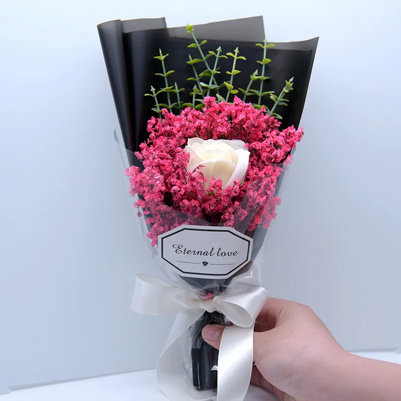 Flone миниатюрный искусственный высушенный цветок мыло роза Хрустальная трава