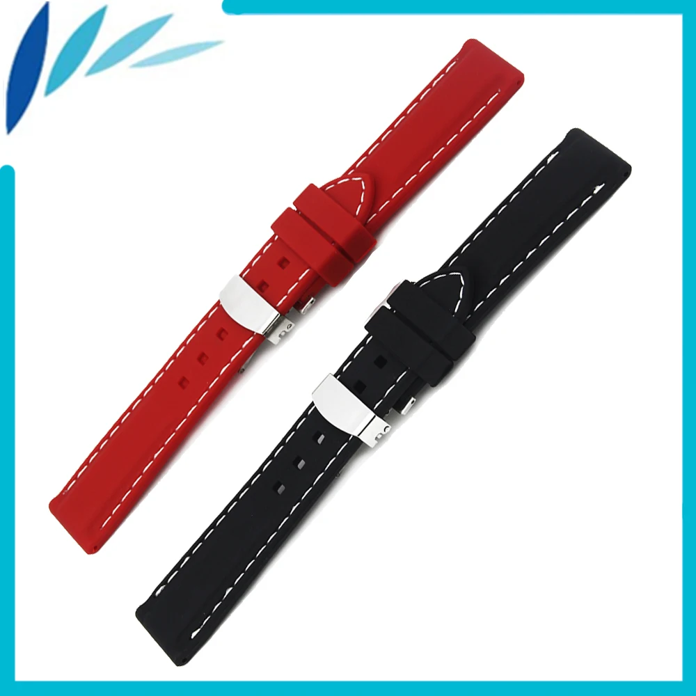 

Silicone Rubber Watch Band 22mm for Samsung Gear S3 Classic / Frontier Hidden Clasp Strap Wrist Loop Belt Bracelet Black Red