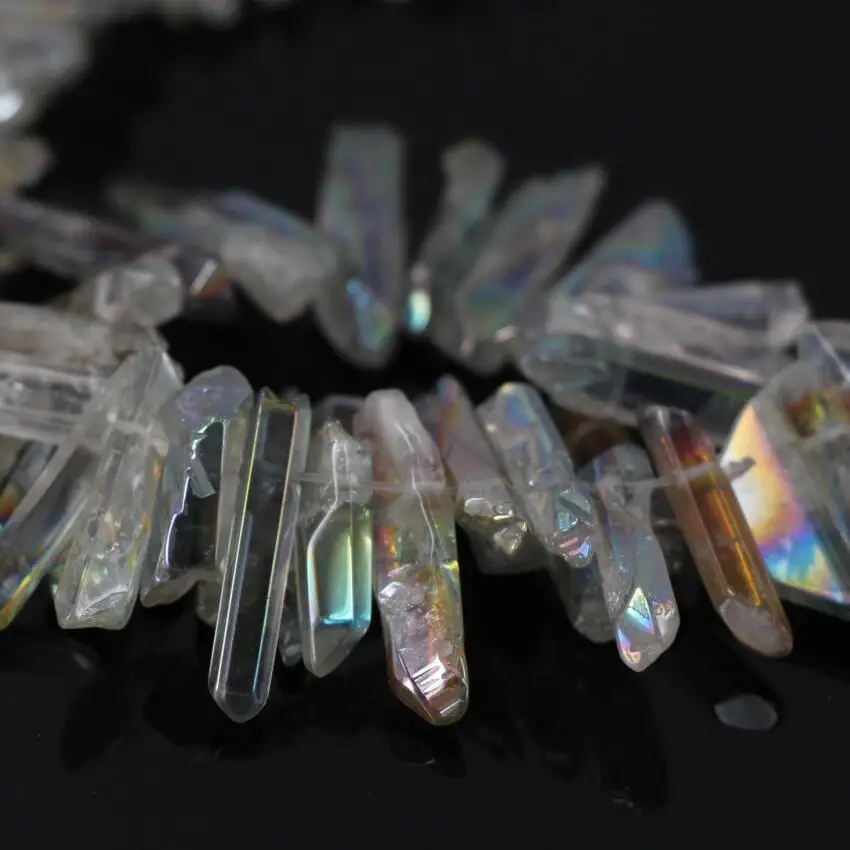 Полированные серые радужные титановые кварцевые хрустальные бусины 15 5 Дюймов