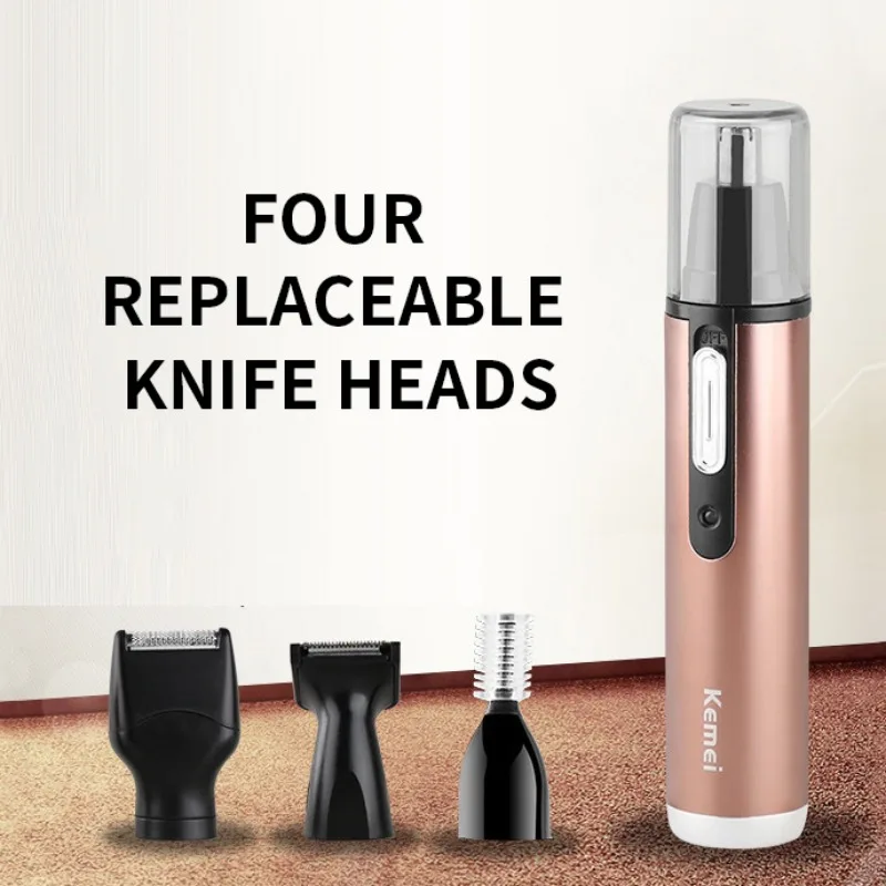EU 2minutes 4 in 1 electric nose trimmer rechargeable women face care beard shaver for &amp ear men's hair cutter | Красота и