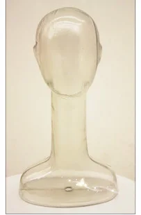 Высокий прозрачный/прозрачный пластиковый манекен головы