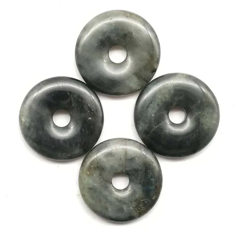 (4 шт./лот) оптовая продажа натуральная Лабрадорита подвеска в виде пончика бусина