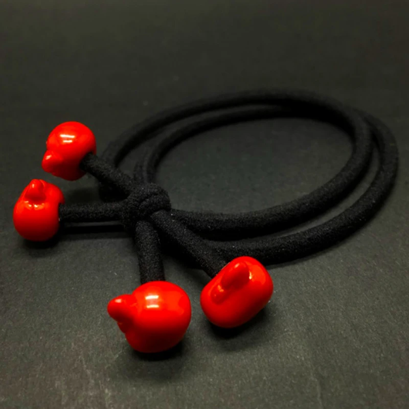 Apple Sale 1pc Hair Accessories Red Beads Elastic Rubber Bands Ring Headwear Girl Hair Band Ponytail Holder Scrunchy Rope - Цвет: Apple