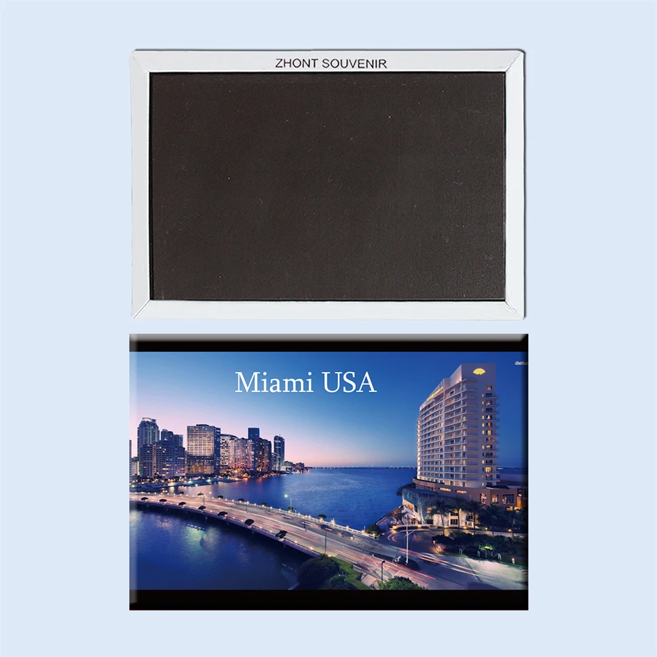 

Night city overpass Miami Florida USA 22992 Magnetic refrigerator Travel souvenirs