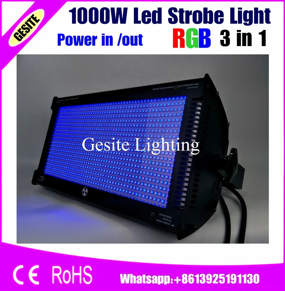 Бесплатная доставка 2 единицы 1000 Вт светодиодная RGB Стробоскопическая Лампа 3