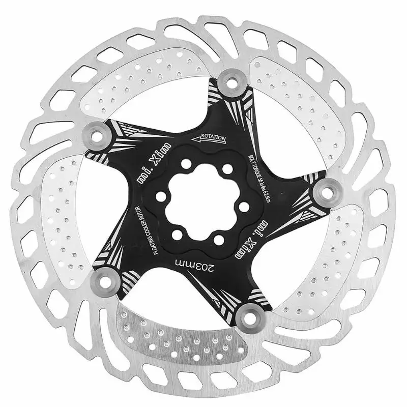 Black 203-S1 Горный велосипед тормоза роторы MTB быстро остыть Нержавеющая сталь 140/203 мм быстрое охлаждение плавающий диск тормозной ротор для велосипеда велосипед аксессуары - Цвет: Black 203-S1
