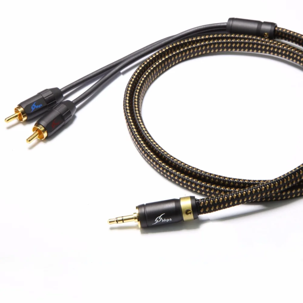 MPS X 9 Leopard HiFi 99.99997% OCC посеребренный + 4K позолоченный штекер 3 5 мм до 2 RCA аудио RAC