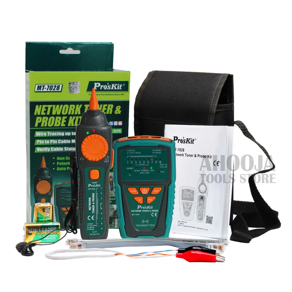 Pro'sKit MT-7028 аудио сетевой Тест линии er трекер сетевой Datacom Аудио Видео ТВ кабель дефект тест детектор инструмент