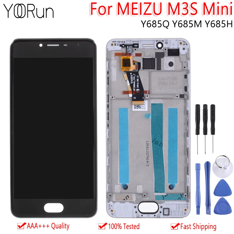 5," для MEIZU M3S Mini ЖК-дисплей с сенсорным экраном дигитайзер в сборе с заменой рамы для MELAN 3 S Y685H lcd