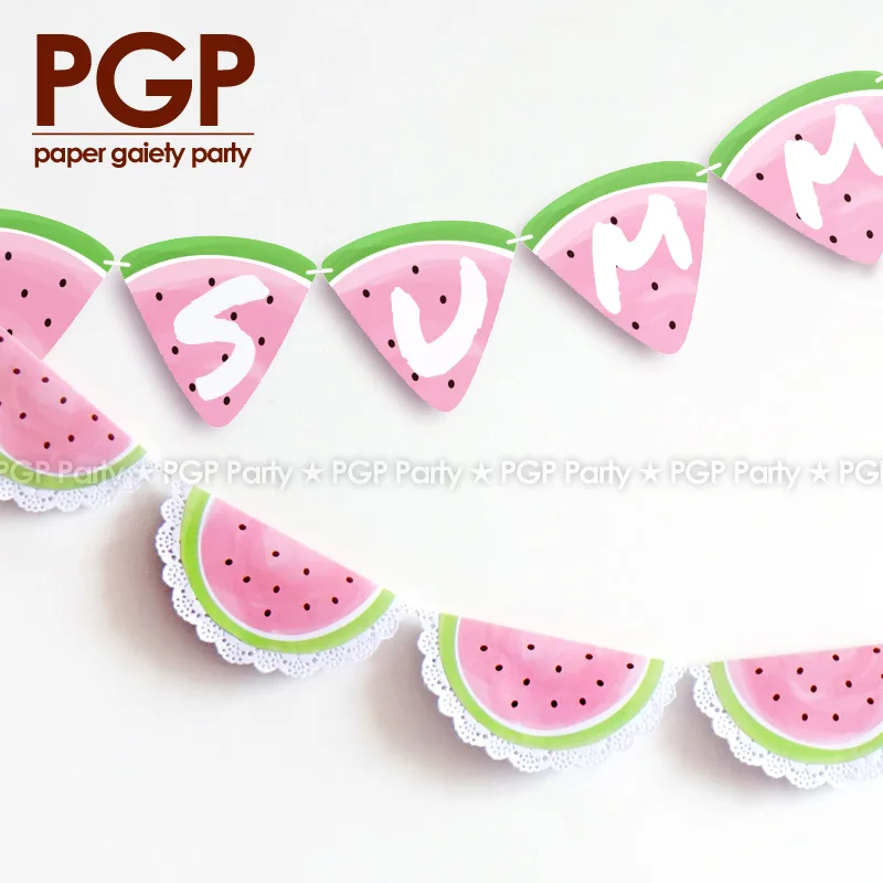 [PGP] набор арбузных гирлянд для лета тропические Беби Шауэр детский 1 й 2 3 4 5 День
