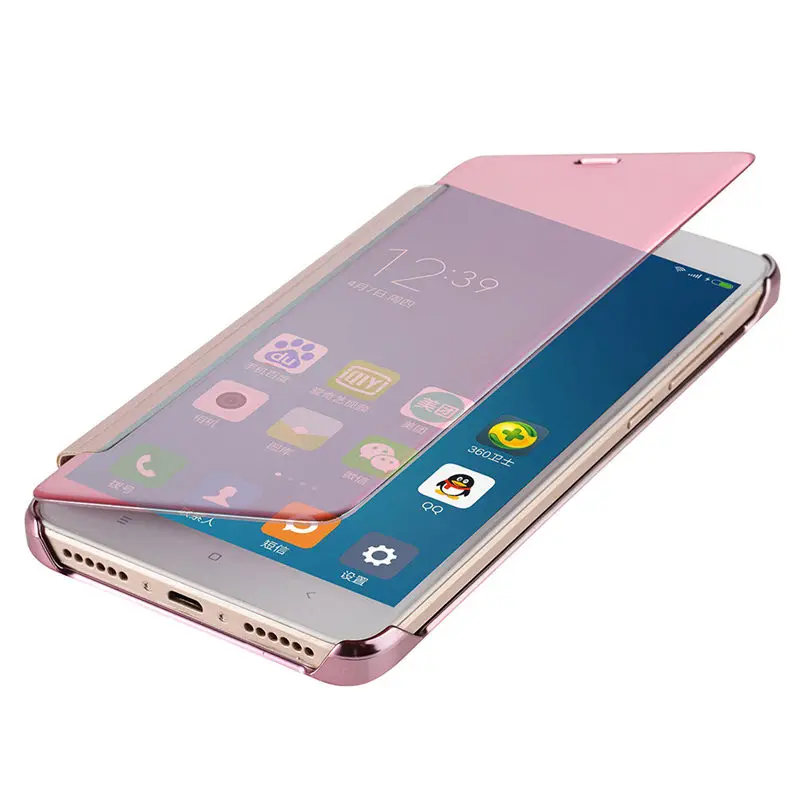 SPCASE Mirror Flip Clear Window Cases For Xiaomi 5S 5 Electroplating Phone Stand Back Cover Redmi 4 Prime Note 4X 3 | Мобильные