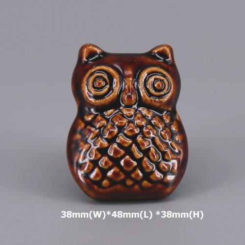 Owl Knob 1x винтажные потертые ручки цветочные сова Тыква керамические, шкаф для шкафа выдвижных ящиков нажимные дверные ручки - Цвет: Owl Knob