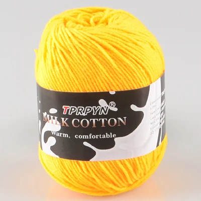 13 chicken yellow TPRPYN 10 шт = 500 г три нити детской пряжа молочного оттенка хлопок крючком нитки для ручного вязания шерстяная линия для маленьких детей BR115 - Цвет: 13 chicken yellow