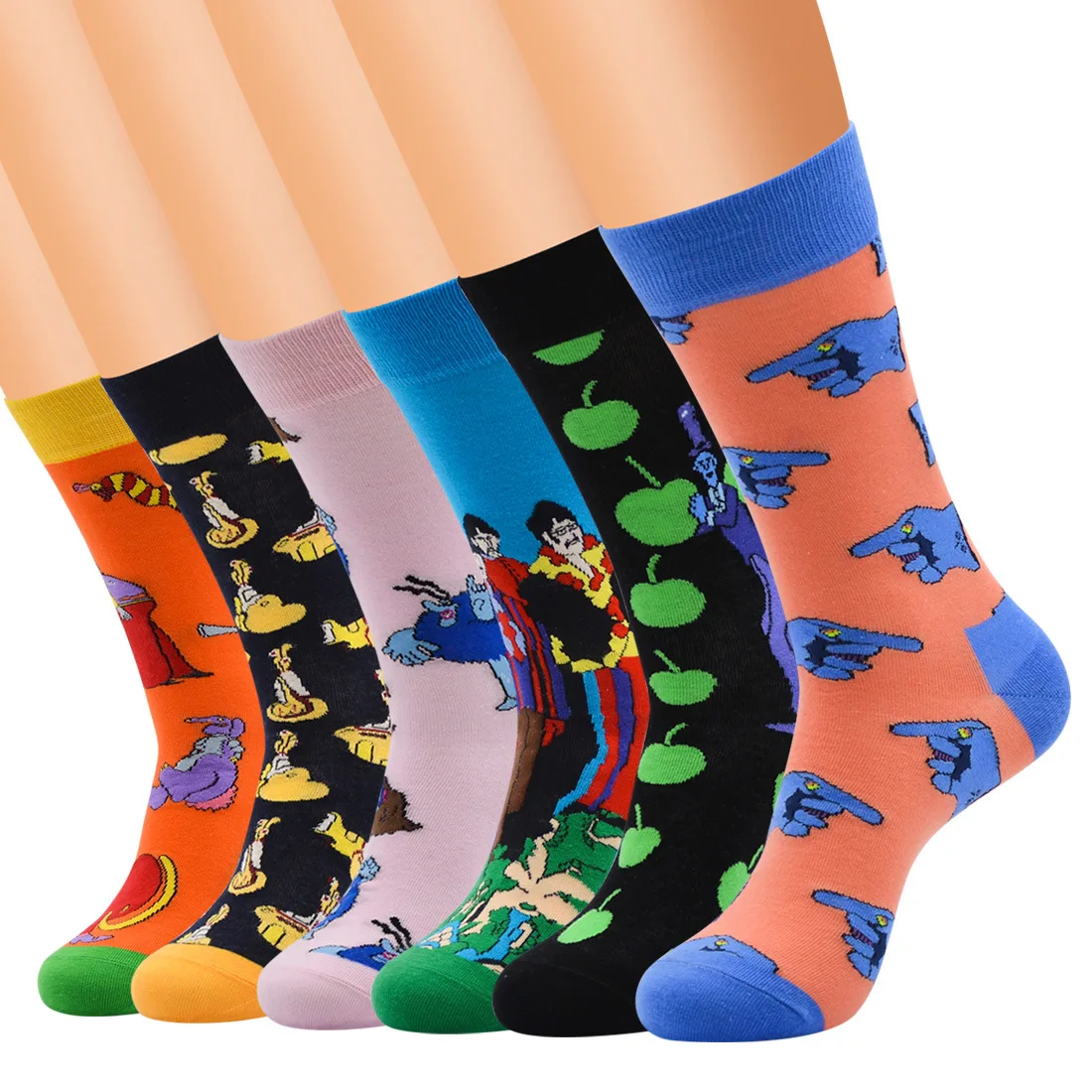 

Men's Casual Combed Cotton Socks Games Crew Socks Colorful Funny Socks