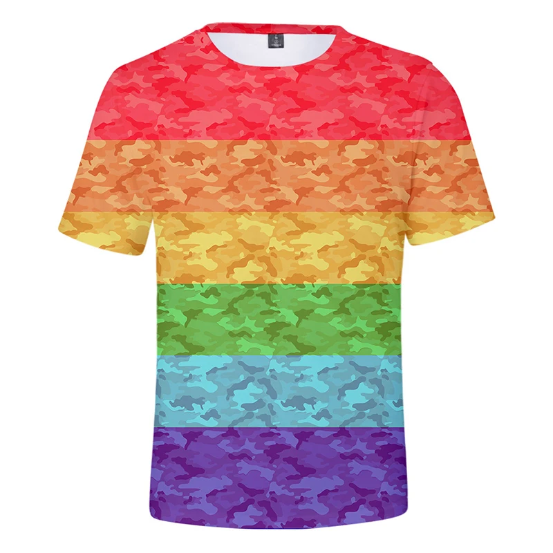 LGBT Rainbow Flag Lesbians Gays 3d T Shirts Summer Fashion Men Women T-shirt Short Sleeve 3D T-shirts Tee Shirt Sweatshirts Tops | Мужская