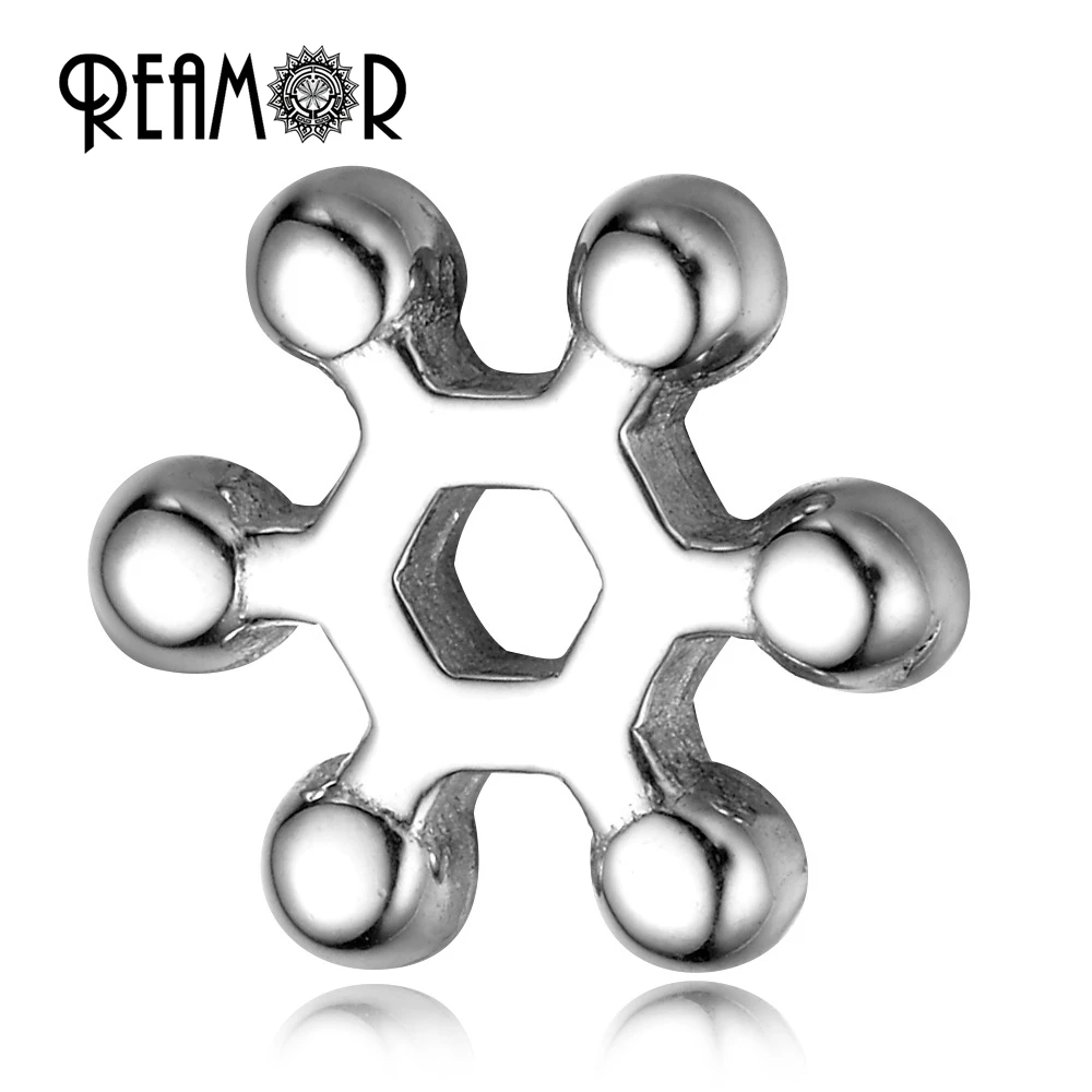 REAMOR треснувшие огненные природные камни из нержавеющей стали бусины голова