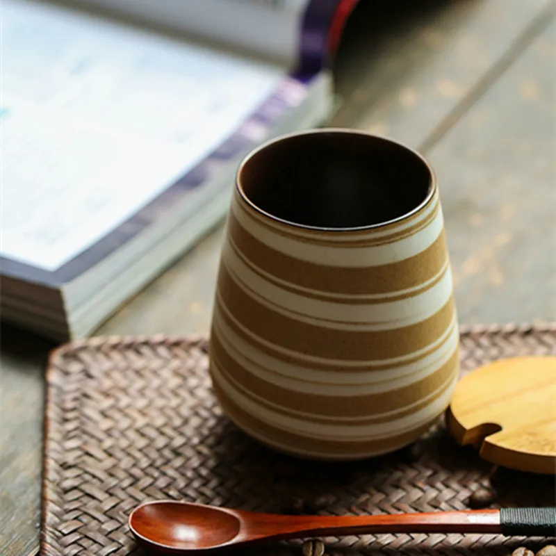 350ml Japanese Style Coffee Cup Vintage Water Ceramic Coarse Pottery Drinkware Milk Fruit Juice Tea Mugs for Creative Gifts | Дом и сад
