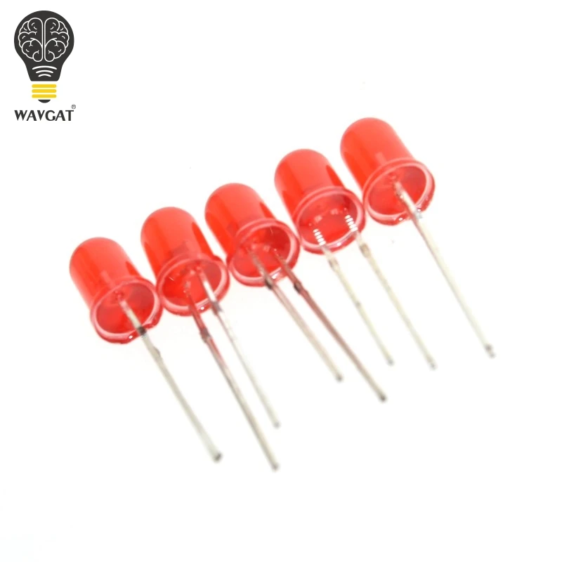 Рассеянные красные светодиодные диоды DIP круглые и широкоугольные 5 мм сквозное