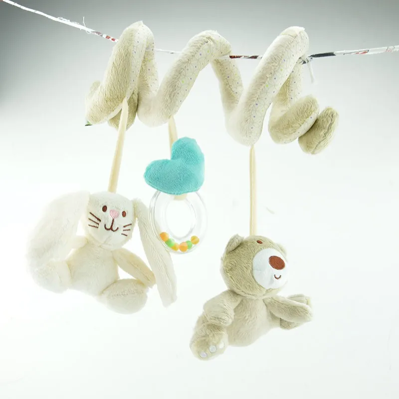 rabbit Милые Животные Детская кровать погремушки на кроватку мягкие хлопковые игрушки для новорожденных Infantil погремушки постельные принадлежности Висячие колокольчики кулон - Цвет: rabbit