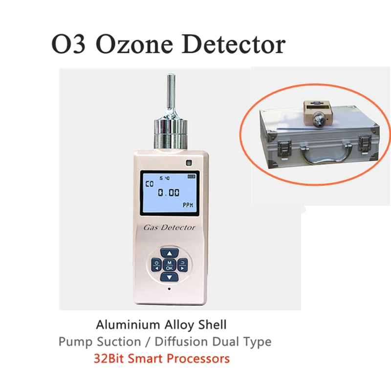Насос монитора O3 всасывающий газовый детектор звуковой светильник озоновый