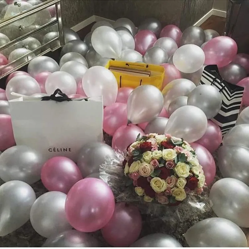 Шары в форме жемчуга латексные шарики розового синего золотого серебряного