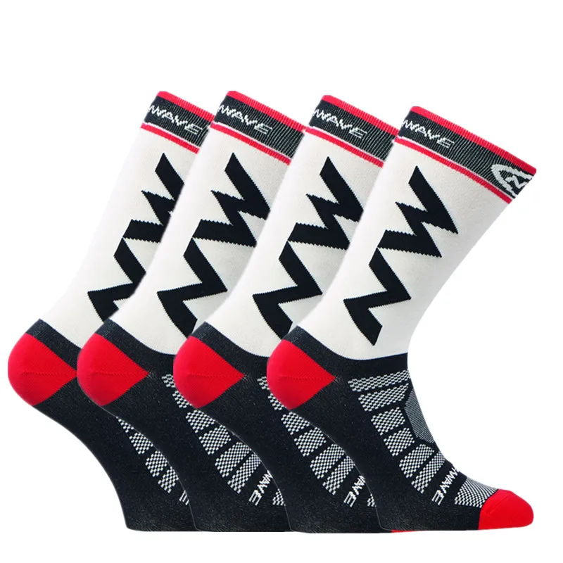 4pairs white 4 пар/уп. спортивные уличные велосипедные носки мужские беговые носки дышащие комфортные велосипедные Компрессионные носки - Цвет: 4pairs white