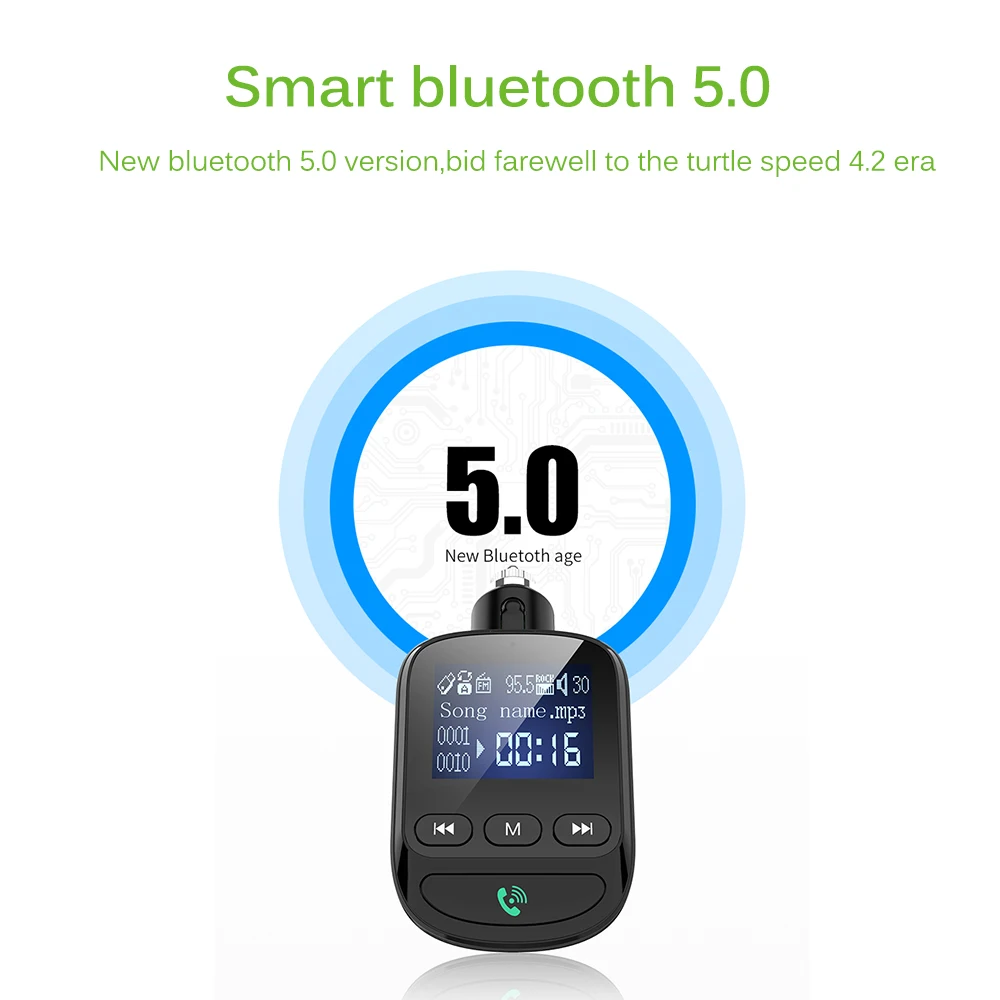 Автомобильный MP3 плеер музыка Bluetooth 5 0 FM передатчик 12 24 В быстрое автомобильное