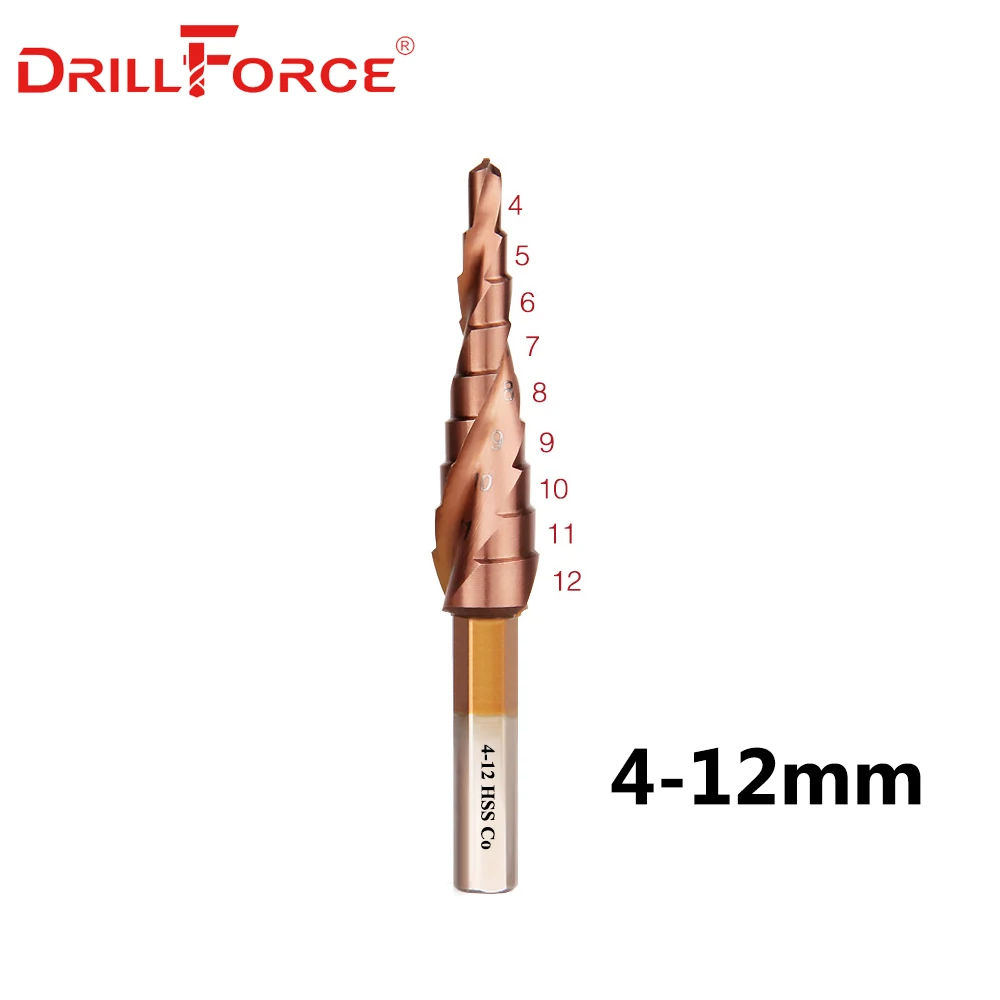 Кобальтовое ступенчатое сверло Drillforce M35 4 12/4 20/4 32 мм высокоскоростные стальные