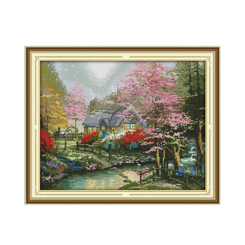 Joy Sunday зимний домик для вышивки крестом пейзажные картины DMC Вышивка картина вышивка крестиком Харбор DIY ручной работы набор для рукоделия