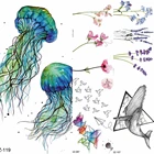 Детские милые татуировки FANRUI, временная вспышка для женщин, татуировка на руку, медузы, наклейки с рисунком океана, акварельные татуировки