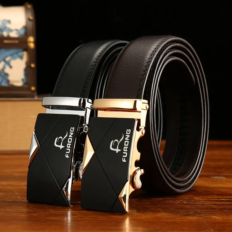 Large size men's leather belt long men's belt automatic buckle belt large waist belt fat belt strong belt huge belt
