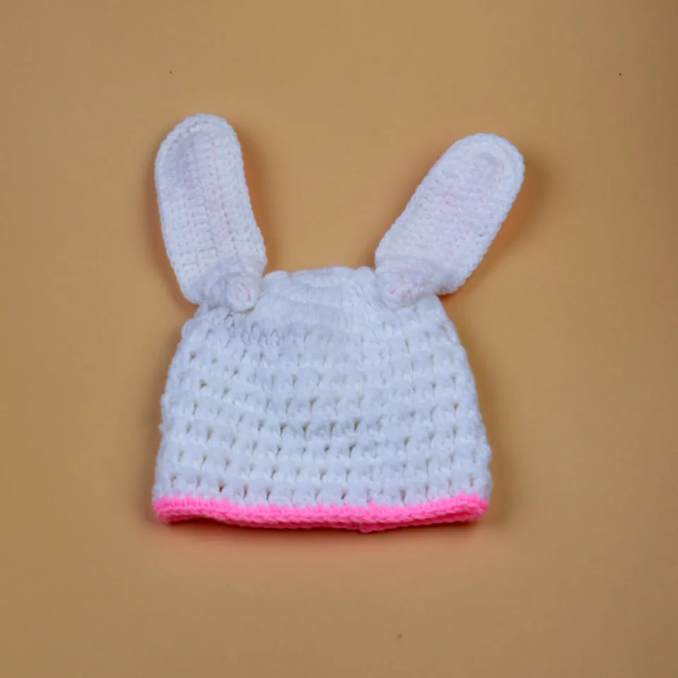 Новинка комплект детской шапки и подгузников с белым кроликом для фотосъемки