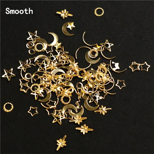 Золотые металлические матовые/Гладкие заклепки 1 коробка 3D украшения для ногтей