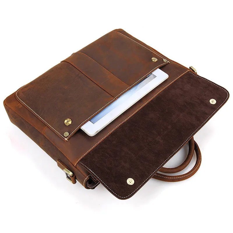 Сумка-мессенджер мужская из натуральной кожи в винтажном стиле # M7113 | Багаж и