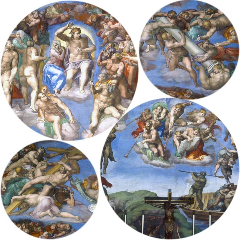 

Classical Famous Painting Sistine Chapel by Michelangelo, Posters and Prints Wall Art Canvas Painting for Living Room Home Decor