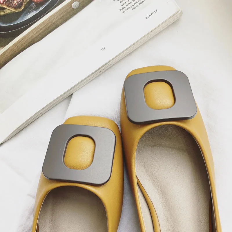 Туфли-лодочки женские на низком каблуке повседневная прогулочная обувь дышащие