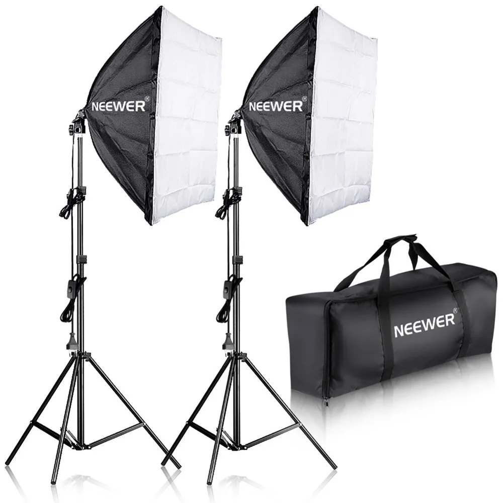 Neewer 800 Вт софтбокс для фотосъемки и зонтичное освещение комплект 24 дюймов софтбокс белый зонт и лампа 88 дюймов светильник-подставка
