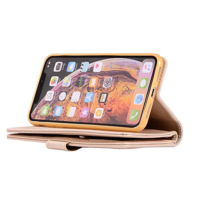 Блестящий чехол-книжка с подставкой для iPhone SE2 12 Mini 11 Pro Xr X 6 6s 7 8 Plus Xs Max