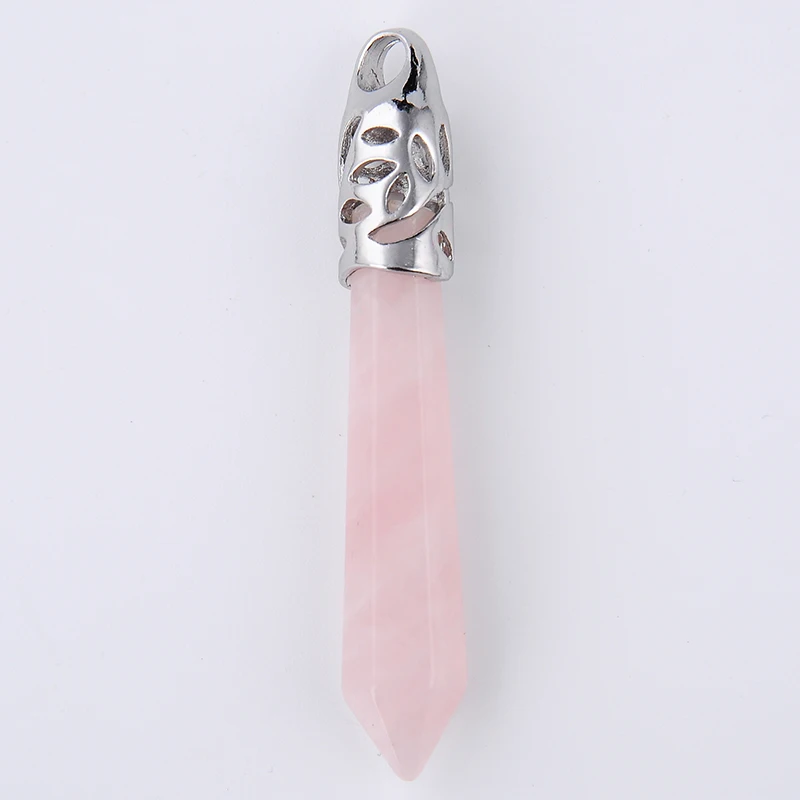 Посеребренный камень восстанавливающий маятник рейки натуральный розовый