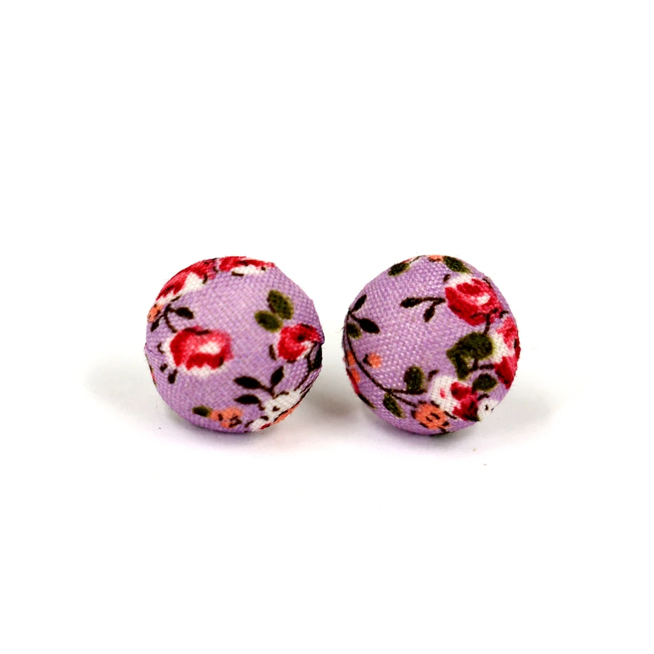 Free Shipping Factory Wholesale Directly Fashion Cute Cloth Button Plastic Stick Anti-allergy Stud Earrings Mixed Designs 36pair | Украшения