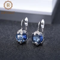 gems ballet 6 66ct natural iolite blue mystic quartz gemstone stud earings 925 sterling silver womens simple elegant earrings