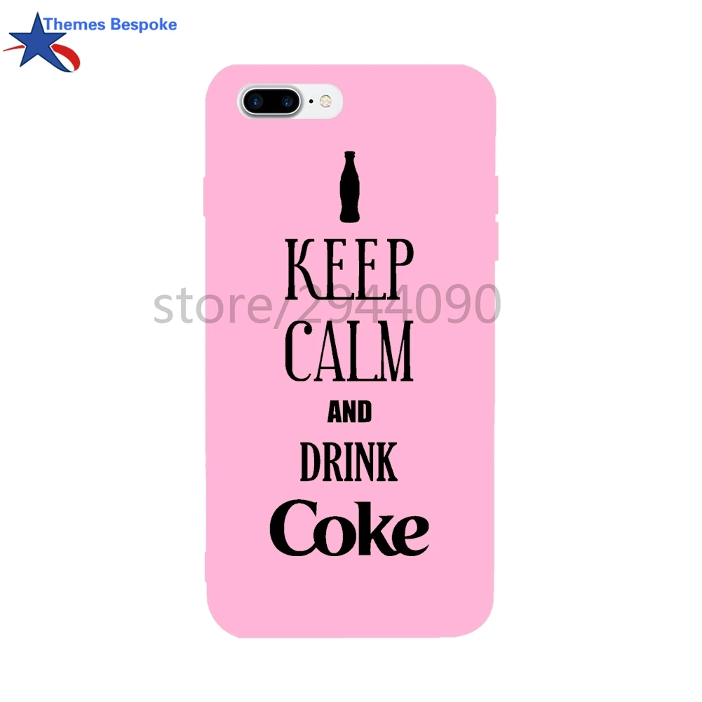 Сохранять спокойствие и пить Кокс Вернуться чехол для iPhone 6 6S X 8 плюс принт