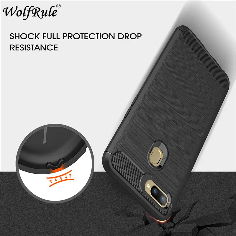 

Oppo A7 Case Tough Bumper Carbon Fiber Case For Oppo A7 Cover Soft Silicone TPU Funda Coque For Oppo A7 A 7 Full Cover 6.2 inch