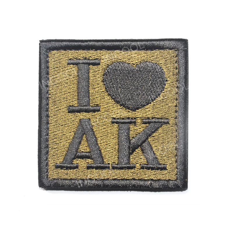 Нашивки с вышивкой I LOVE AK тактические военные нашивки в стиле армии США эмблемы на