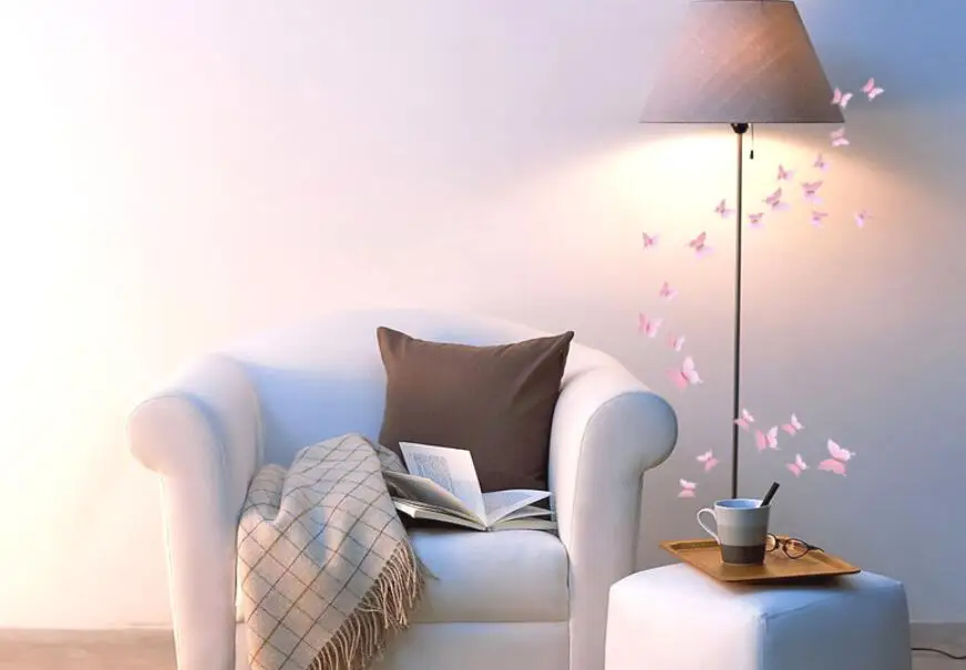 12 шт. простые однотонные 3d бабочки из ПВХ милые шторы наклейки украшение для дома
