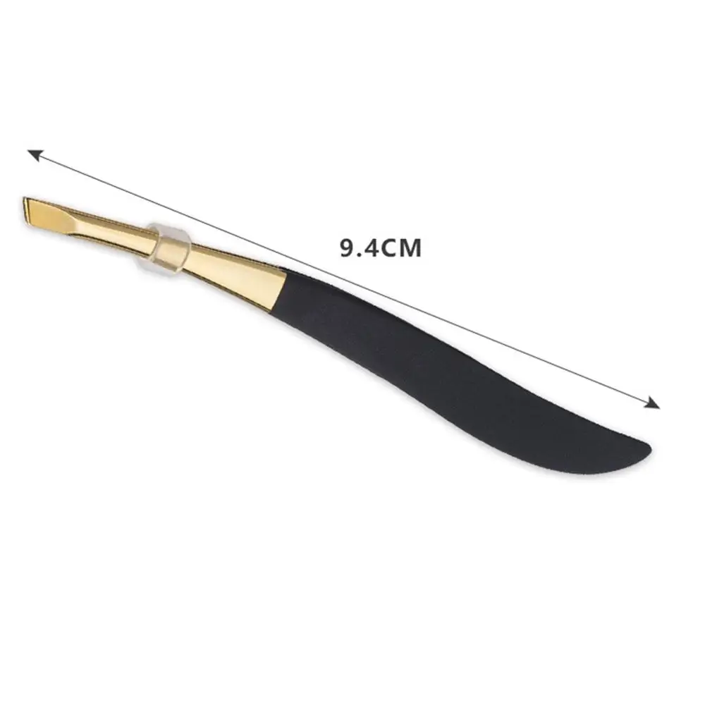 

Good Quality Eyebrow Tweezer Golden Head Slanted Stainless Steel Tweezer Trimmer Eyelash Clip Hair Removal Makeup Tool