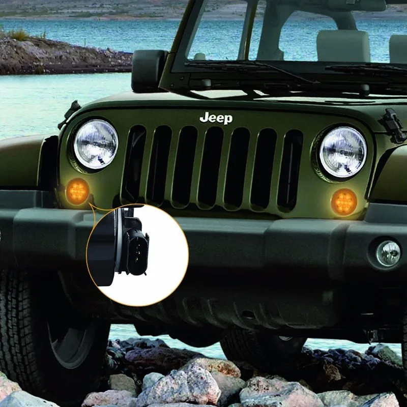 Аксессуары для Jeep JK переднее крыло Копченый светодиодный указатель поворота боковой маркер парковочный свет для Jeep Wrangler Светодиодный Боковой габаритный фонарь